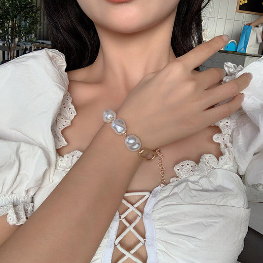 Jewelry Fashion Creative Irregular Pearl Bracelet Simple Personality Metal Bracelet Accessories
