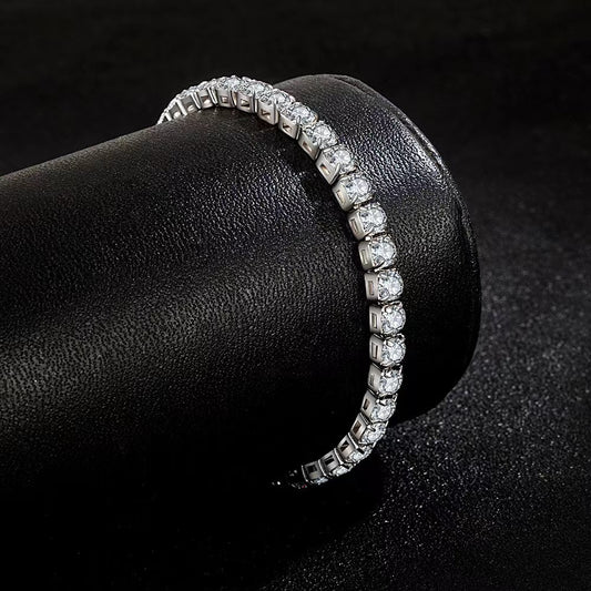 S925 Sterling Silver Full Diamond Bracelet Women's Light Luxury Niche Flash Full Diamond Zircon Girlfriend Birthday Gift