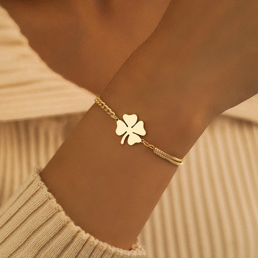 Love Four-leaf Clover Titanium Steel Bracelet Women's Jewelry
