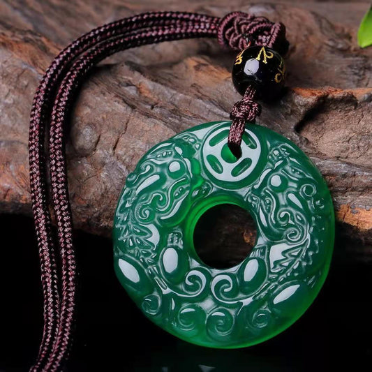 Chalcedony Double Pixiu Jade Wallet Accessory For Men And Women
